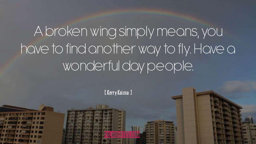 Kerry Katona Quotes: A broken wing simply means,