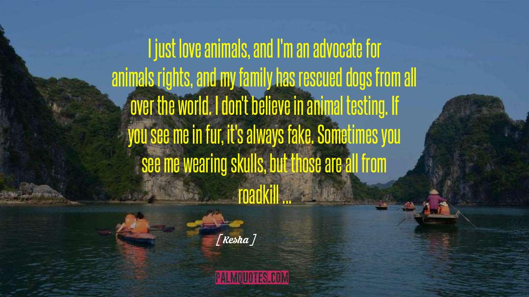 Kesha Quotes: I just love animals, and