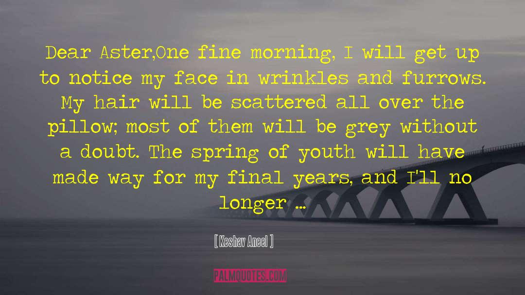 Keshav Aneel Quotes: Dear Aster,<br />One fine morning,