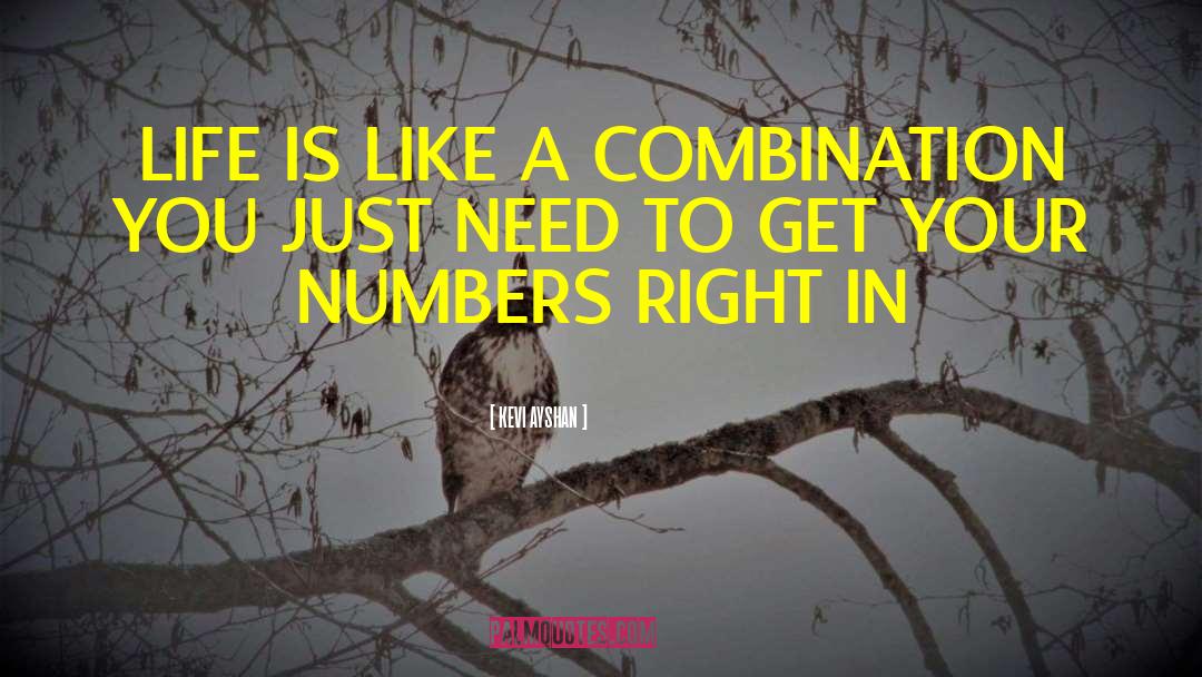 KEVI AYSHAN Quotes: LIFE IS LIKE A COMBINATION