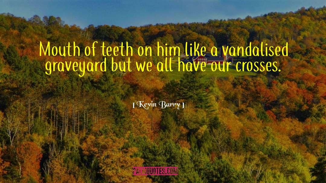 Kevin Barry Quotes: Mouth of teeth on him