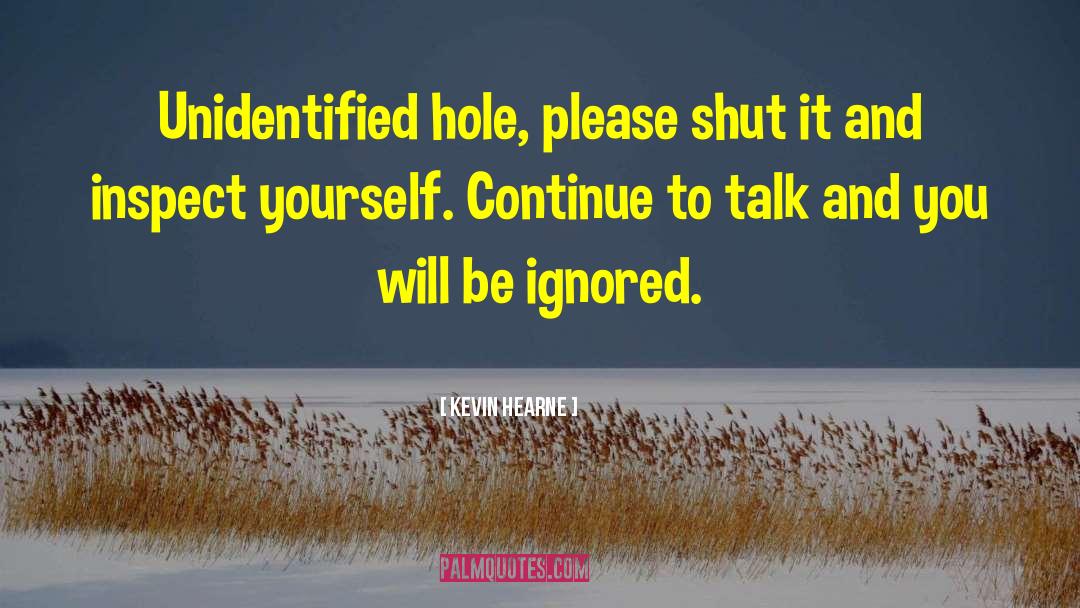 Kevin Hearne Quotes: Unidentified hole, please shut it