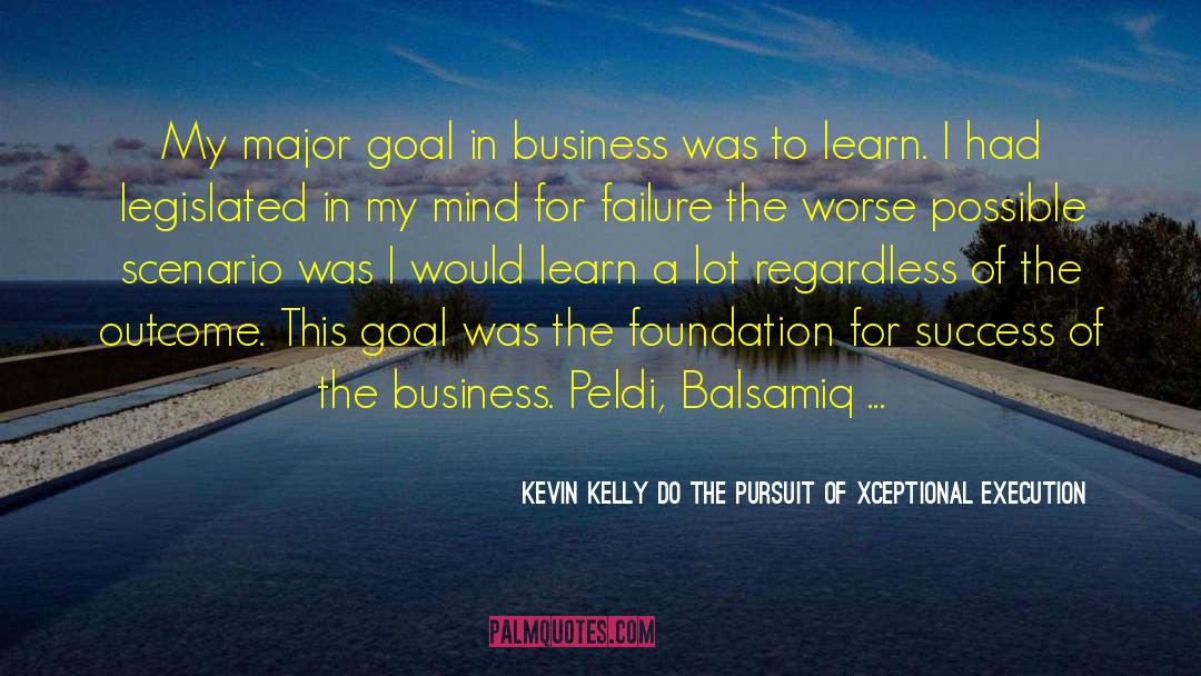 Kevin Kelly DO The Pursuit Of Xceptional Execution Quotes: My major goal in business