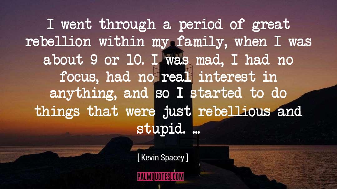 Kevin Spacey Quotes: I went through a period