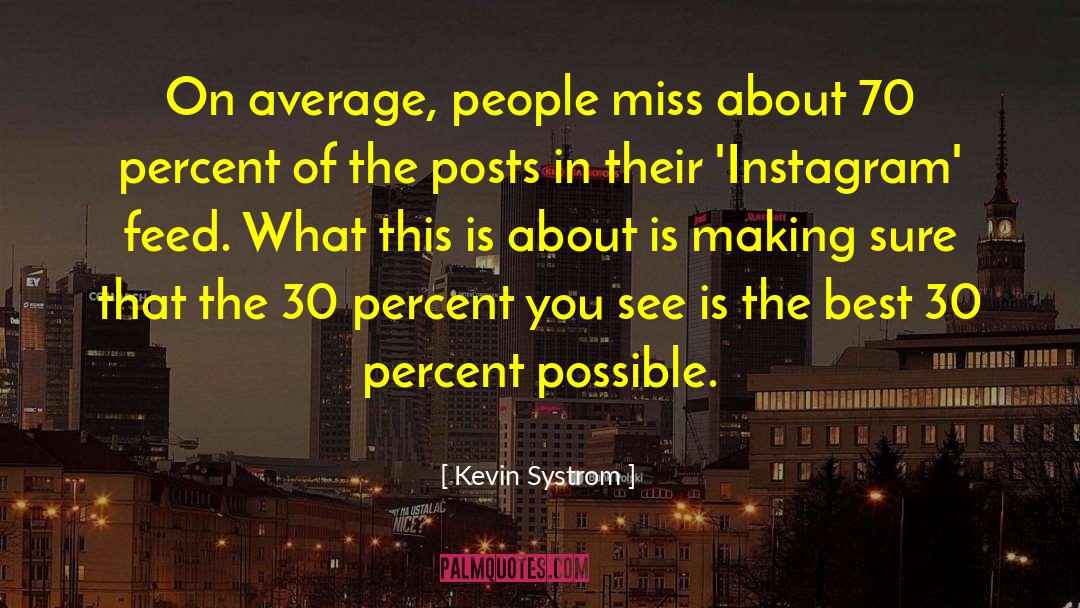 Kevin Systrom Quotes: On average, people miss about