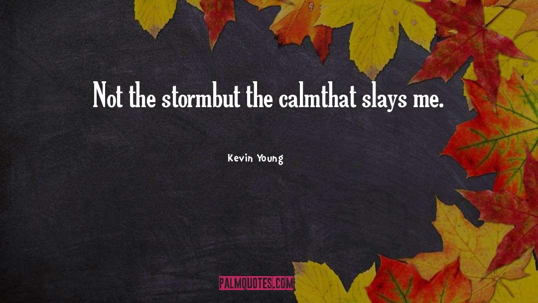 Kevin Young Quotes: Not the storm<br />but the