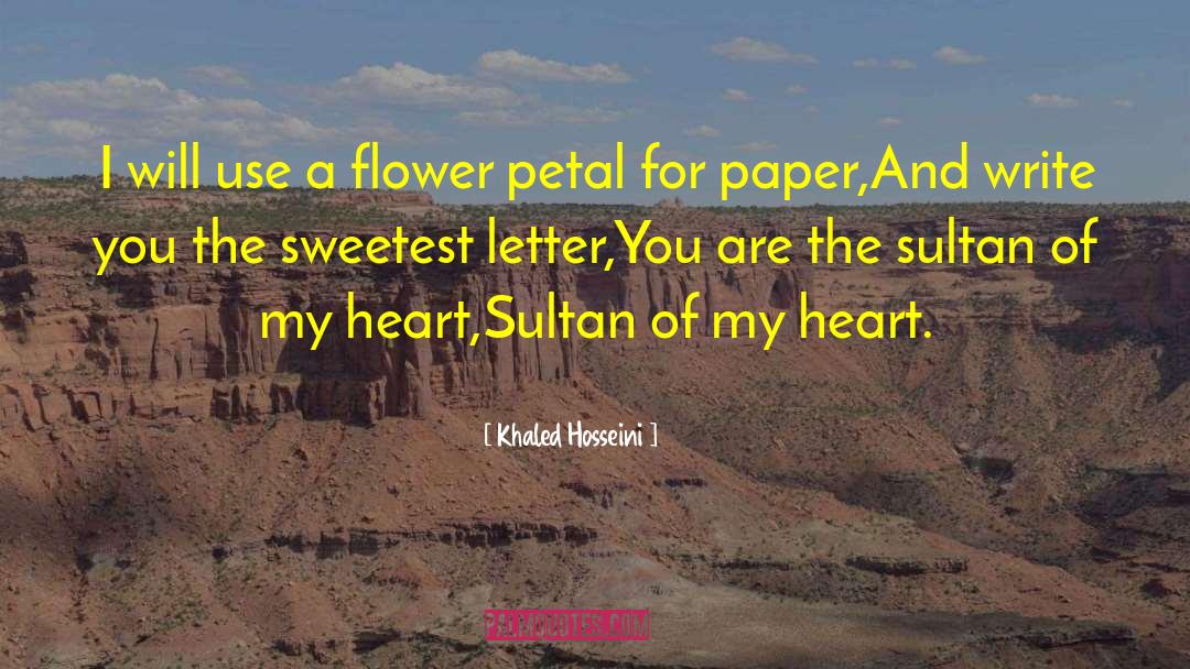 Khaled Hosseini Quotes: I will use a flower