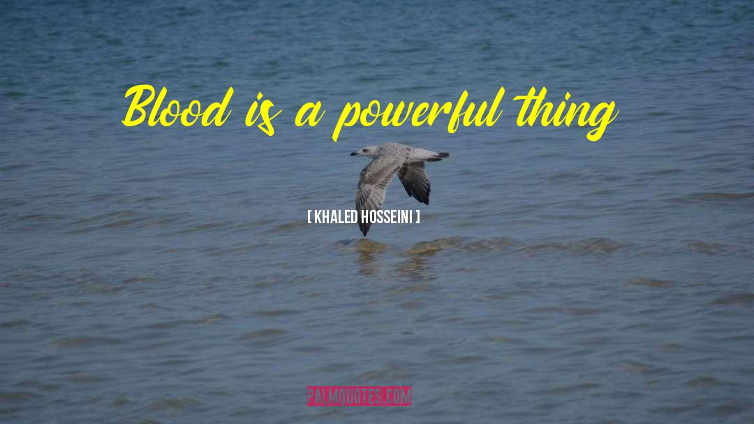 Khaled Hosseini Quotes: Blood is a powerful thing