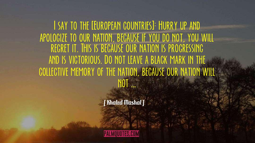 Khaled Mashal Quotes: I say to the [European