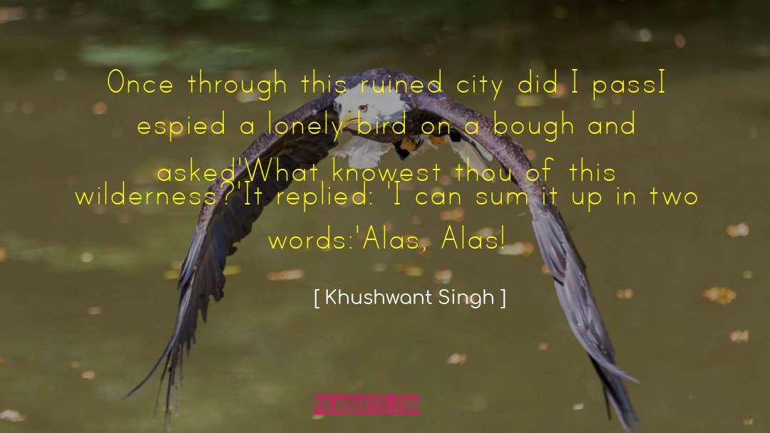 Khushwant Singh Quotes: Once through this ruined city