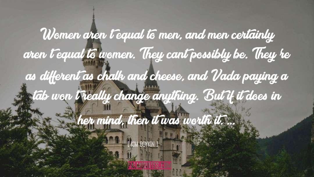 Kim Boykin Quotes: Women aren't equal to men,