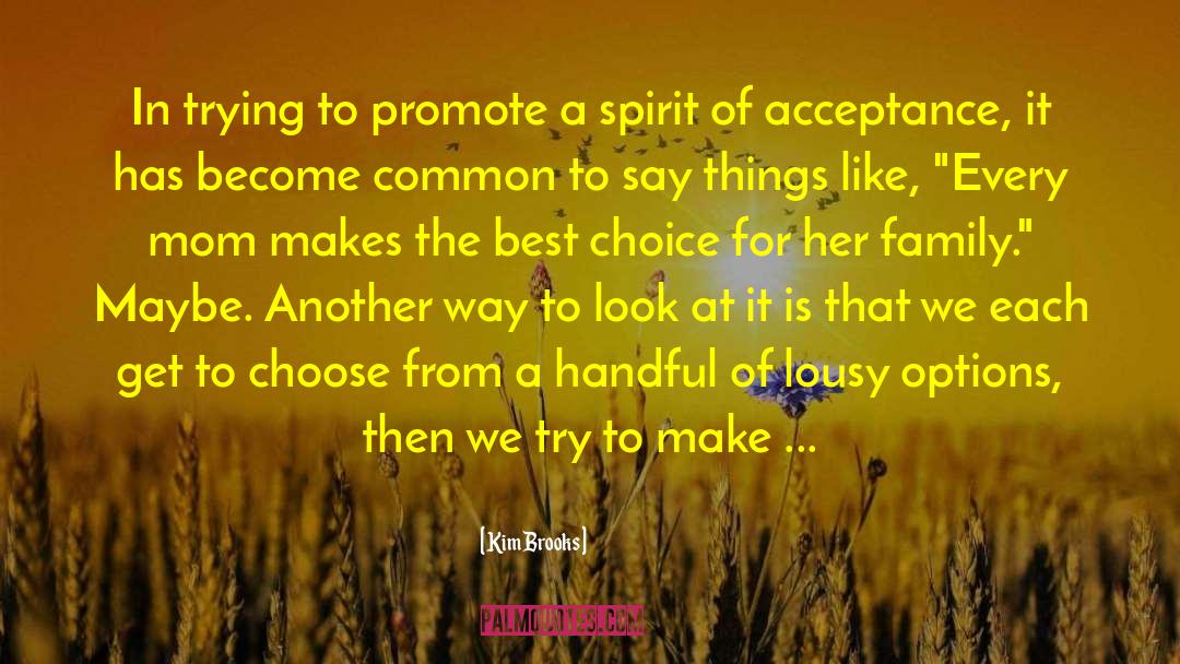 Kim Brooks Quotes: In trying to promote a