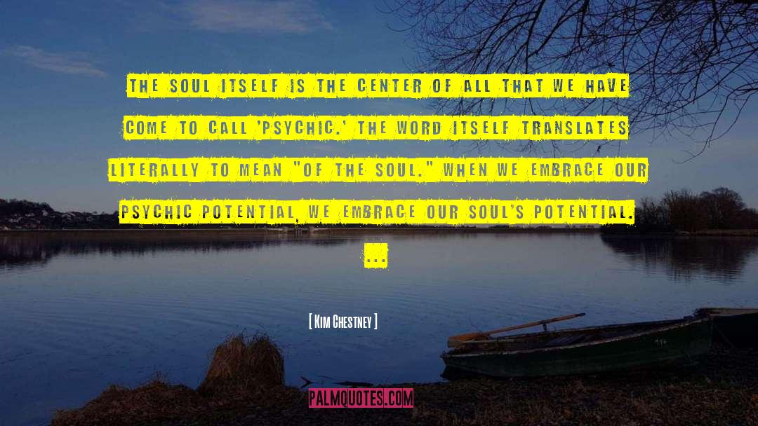 Kim Chestney Quotes: The soul itself is the