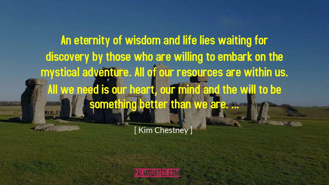 Kim Chestney Quotes: An eternity of wisdom and