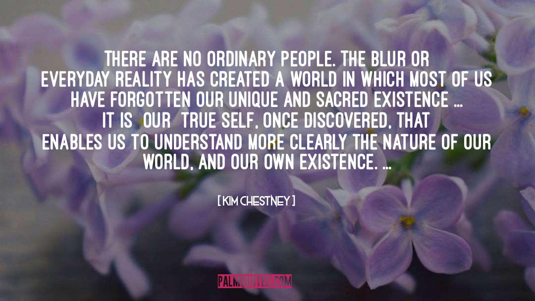 Kim Chestney Quotes: There are no ordinary people.