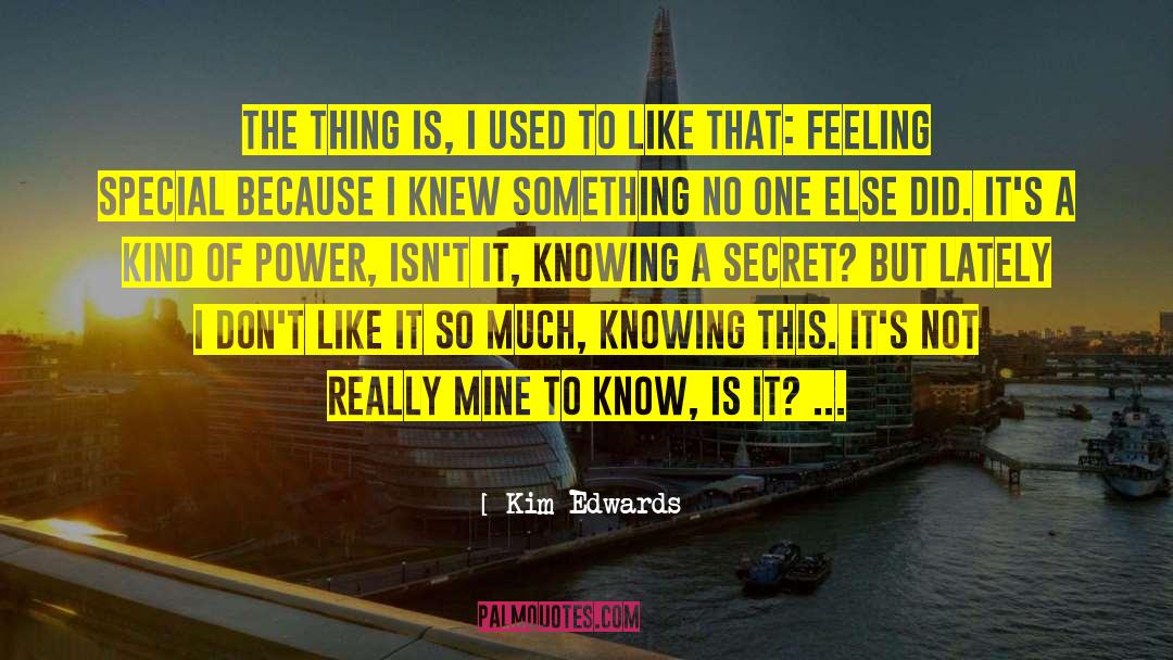 Kim Edwards Quotes: The thing is, I used