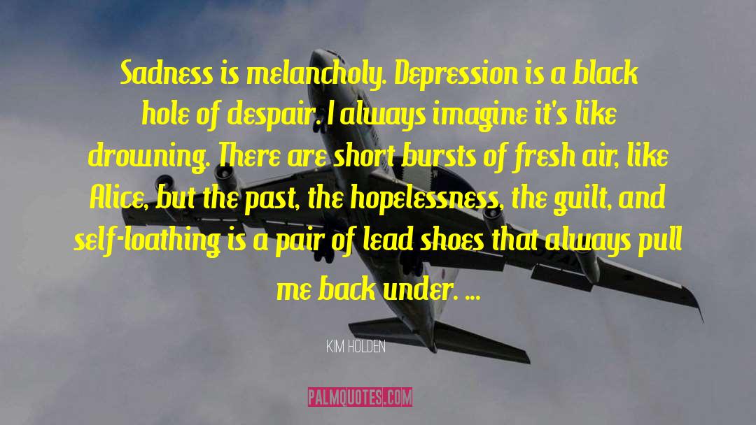 Kim Holden Quotes: Sadness is melancholy. Depression is