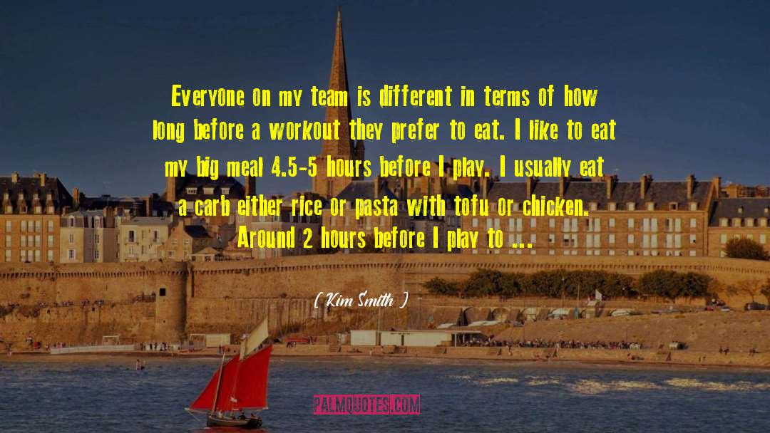 Kim Smith Quotes: Everyone on my team is