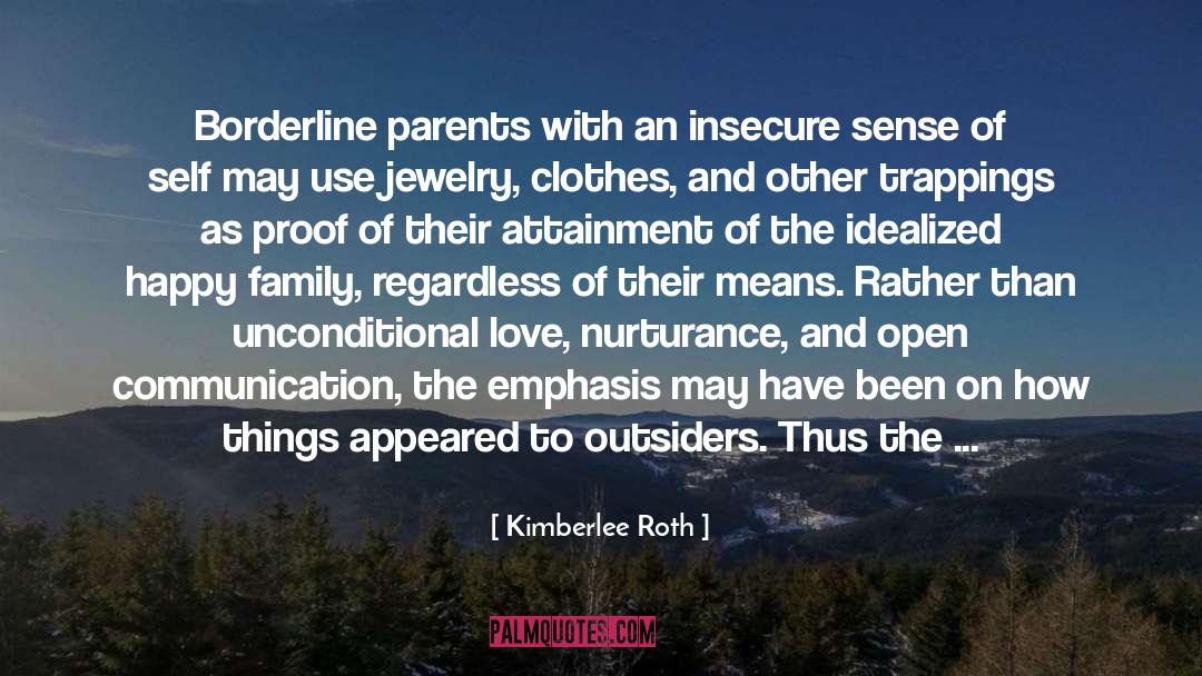 Kimberlee Roth Quotes: Borderline parents with an insecure