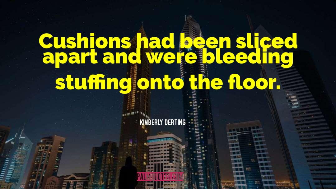 Kimberly Derting Quotes: Cushions had been sliced apart