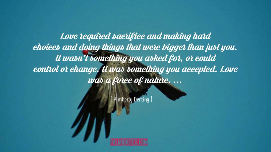 Kimberly Derting Quotes: Love required sacrifice and making