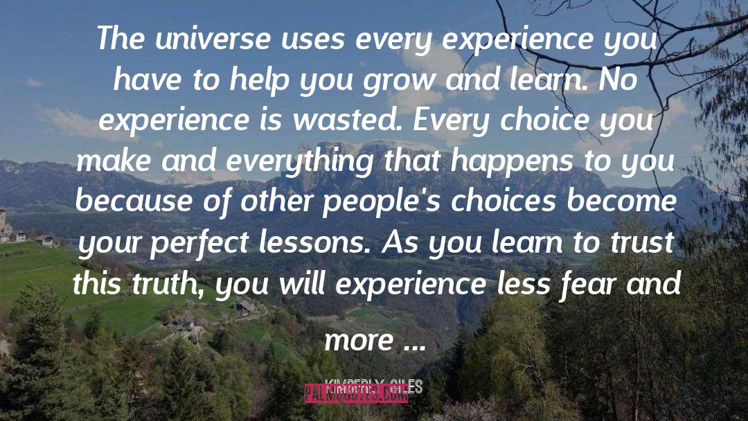 Kimberly Giles Quotes: The universe uses every experience