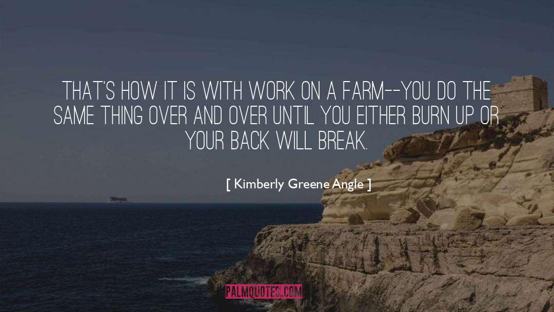 Kimberly Greene Angle Quotes: That's how it is with