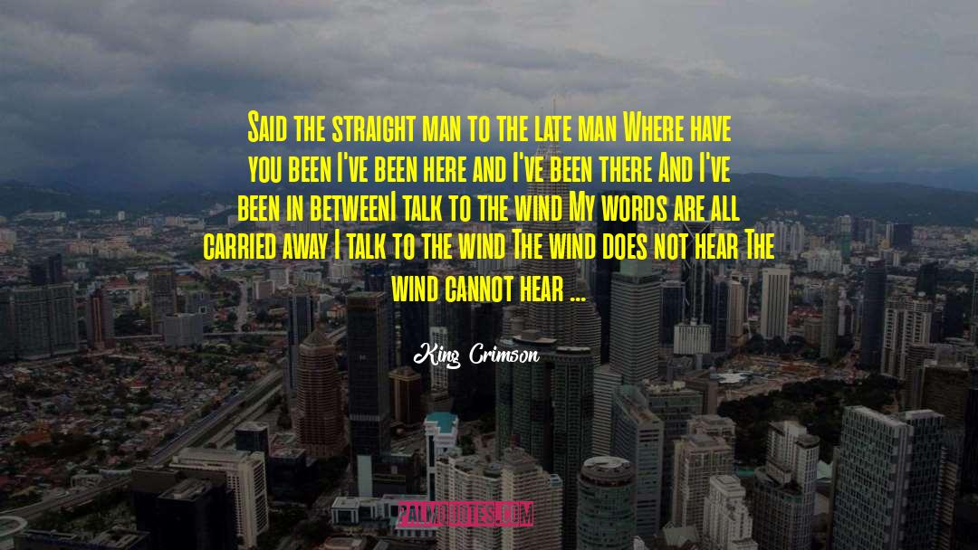 King Crimson Quotes: Said the straight man to