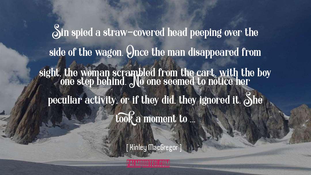Kinley MacGregor Quotes: Sin spied a straw-covered head