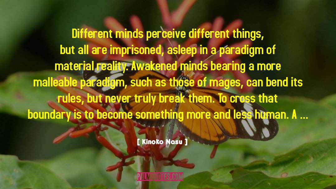 Kinoko Nasu Quotes: Different minds perceive different things,