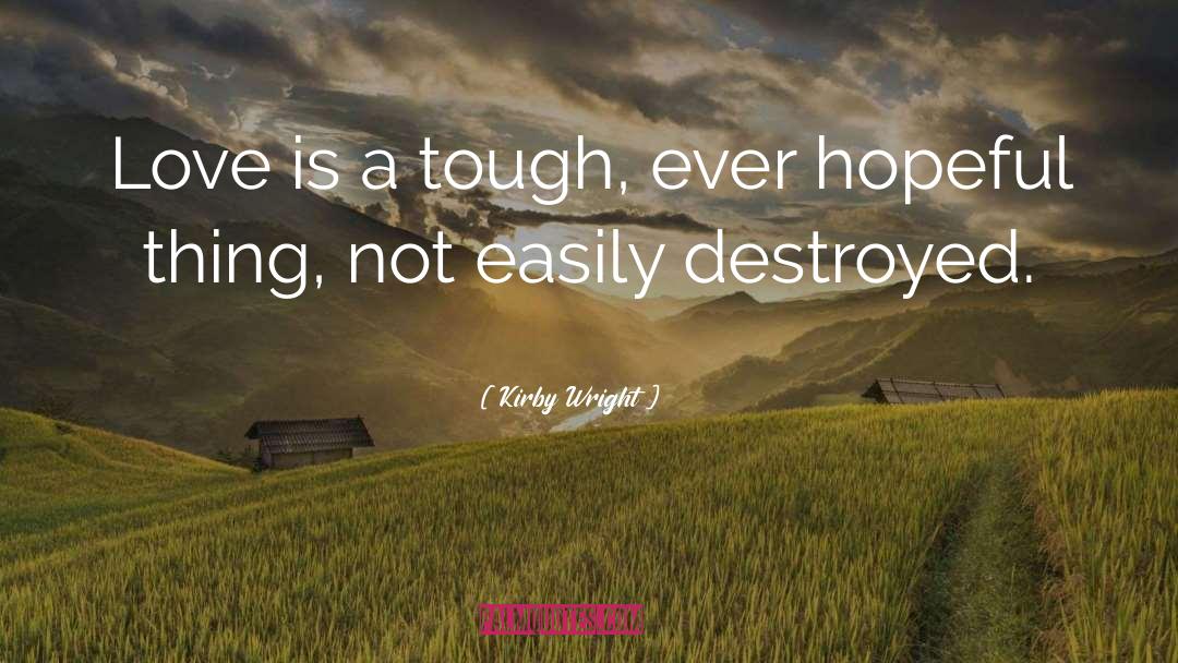 Kirby Wright Quotes: Love is a tough, ever