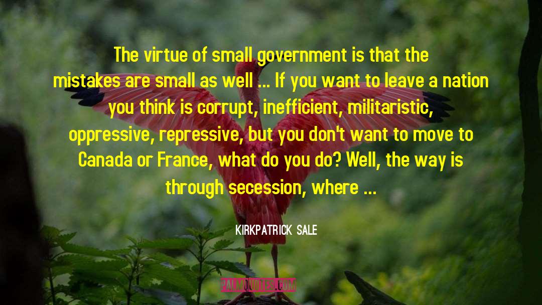 Kirkpatrick Sale Quotes: The virtue of small government