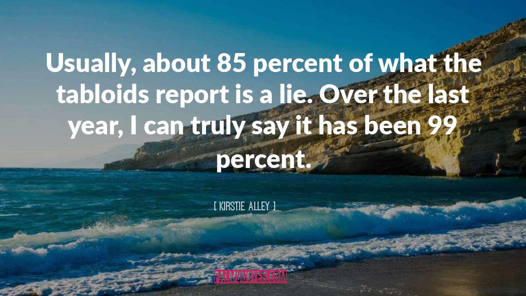 Kirstie Alley Quotes: Usually, about 85 percent of