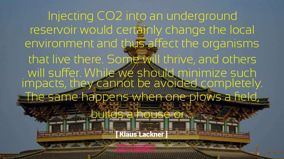 Klaus Lackner Quotes: Injecting CO2 into an underground