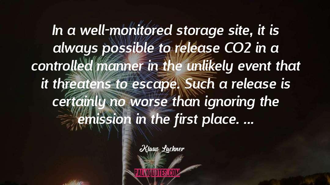 Klaus Lackner Quotes: In a well-monitored storage site,