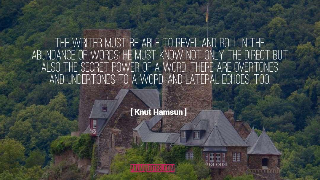Knut Hamsun Quotes: The writer must be able