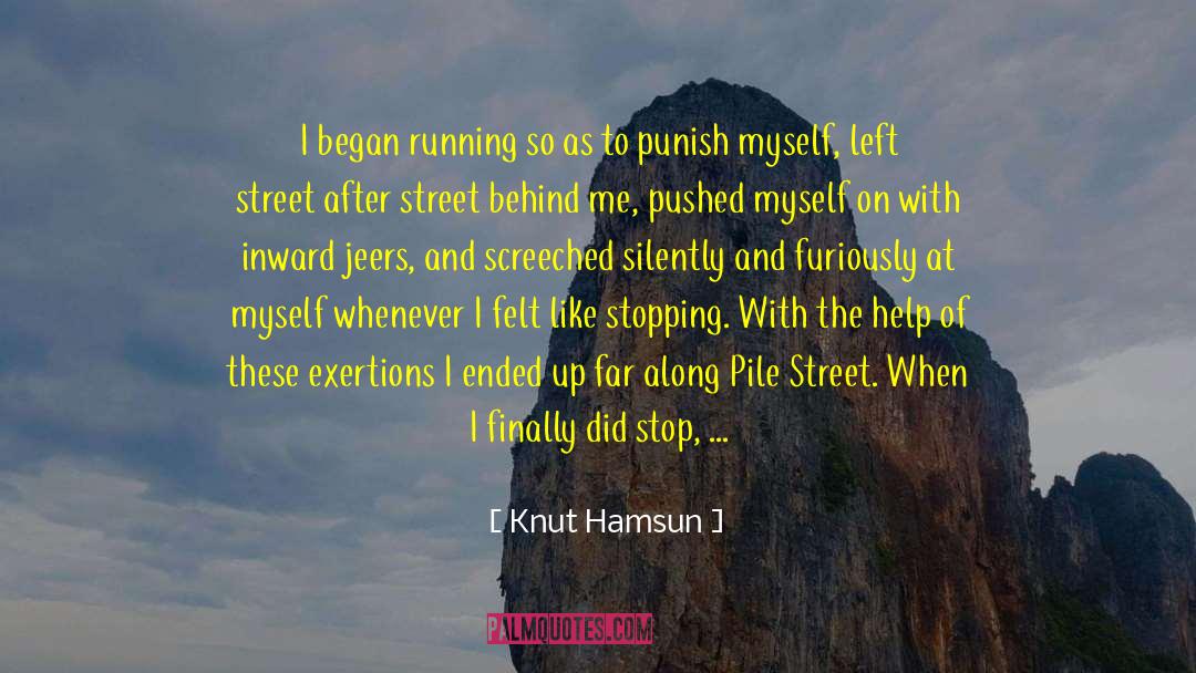 Knut Hamsun Quotes: I began running so as