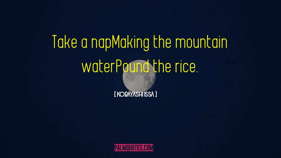 Kobayashi Issa Quotes: Take a nap<br>Making the mountain