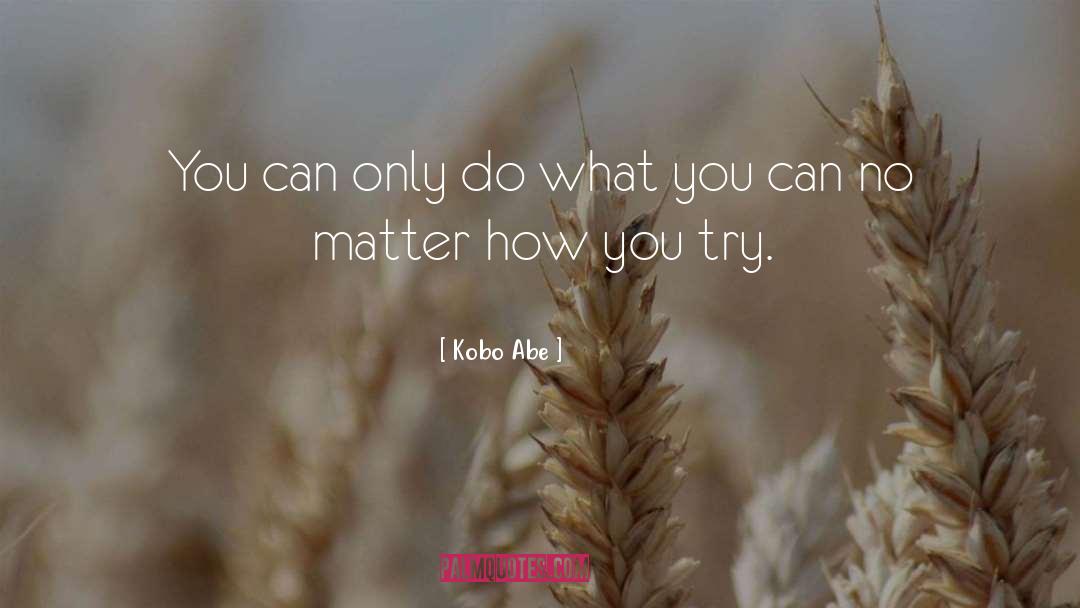 Kobo Abe Quotes: You can only do what
