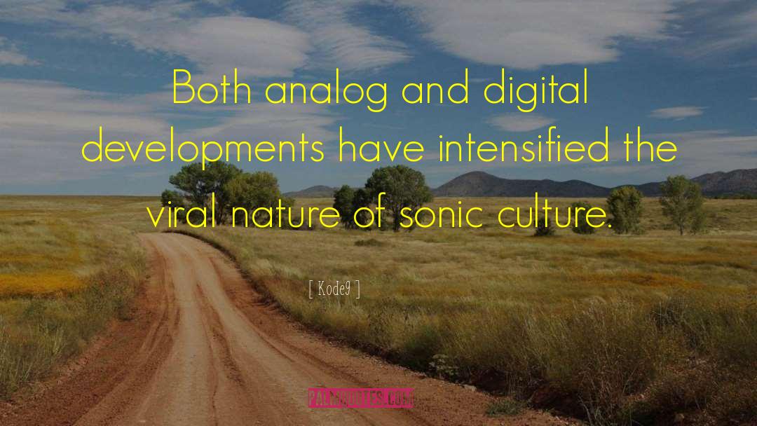 Kode9 Quotes: Both analog and digital developments