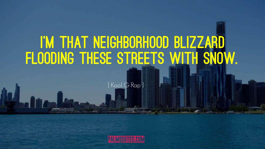 Kool G Rap Quotes: I'm that neighborhood blizzard flooding