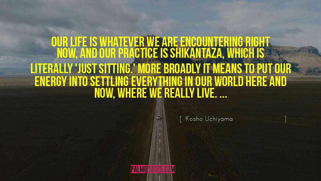 Kosho Uchiyama Quotes: Our life is whatever we