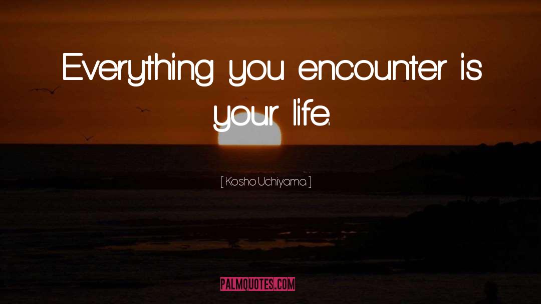 Kosho Uchiyama Quotes: Everything you encounter is your