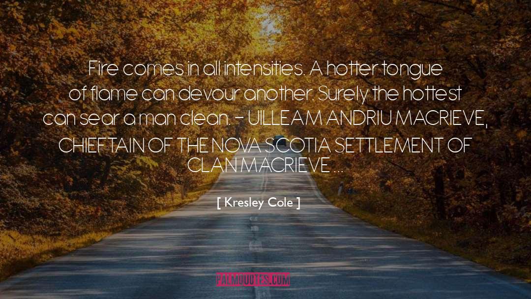 Kresley Cole Quotes: Fire comes in all intensities.