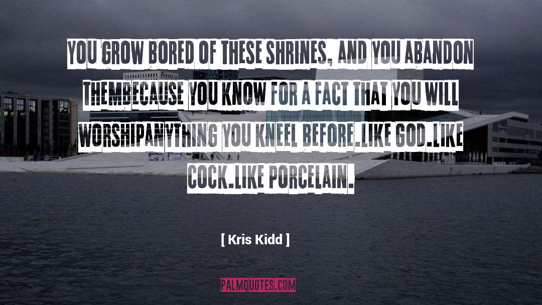 Kris Kidd Quotes: You grow bored of these
