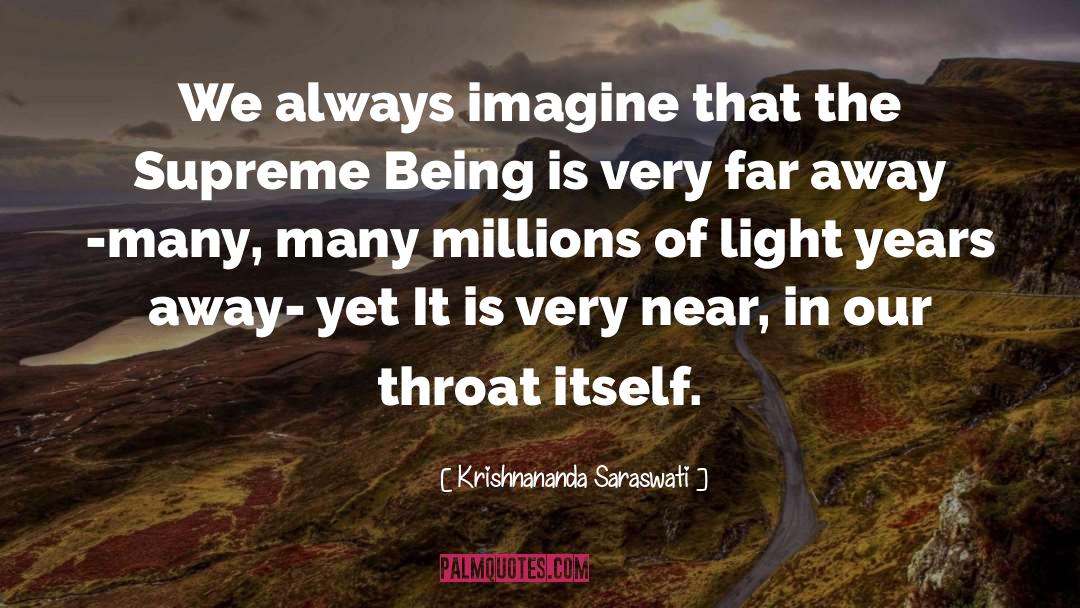 Krishnananda Saraswati Quotes: We always imagine that the