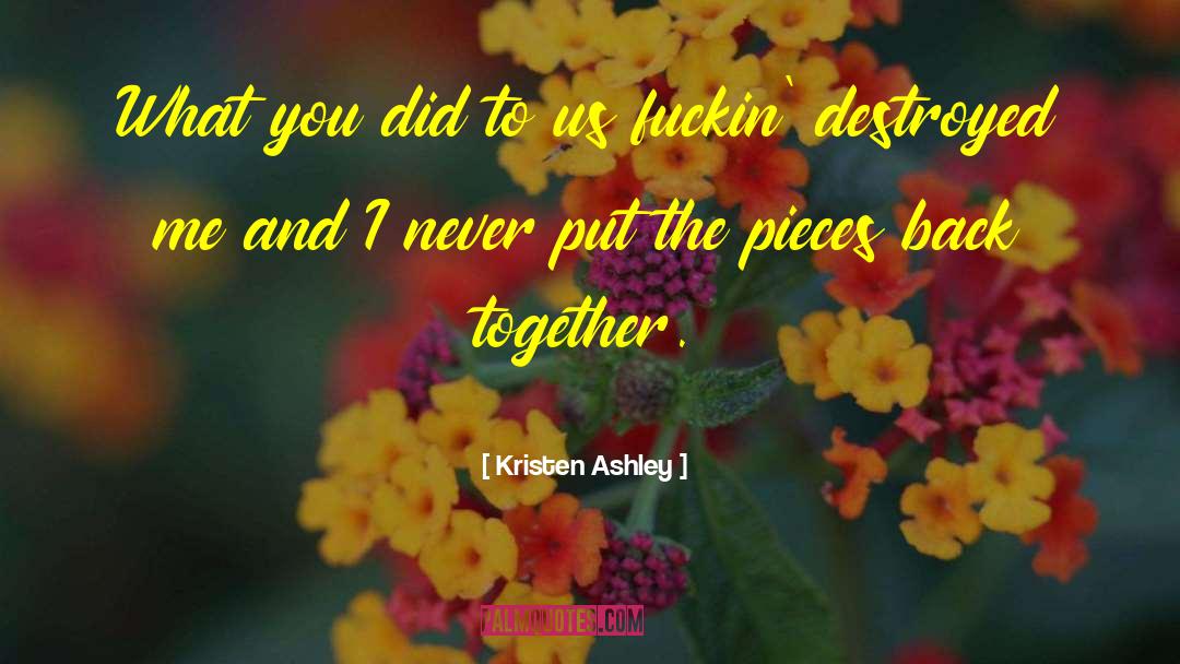 Kristen Ashley Quotes: What you did to us