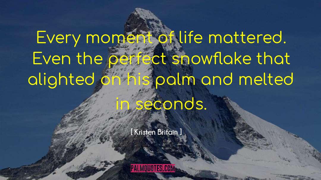 Kristen Britain Quotes: Every moment of life mattered.