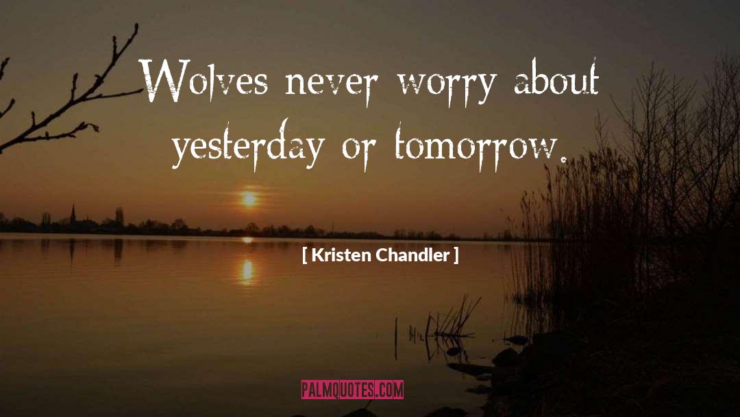 Kristen Chandler Quotes: Wolves never worry about yesterday