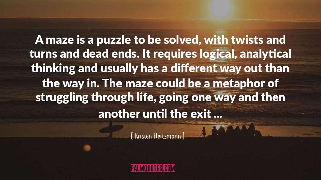 Kristen Heitzmann Quotes: A maze is a puzzle